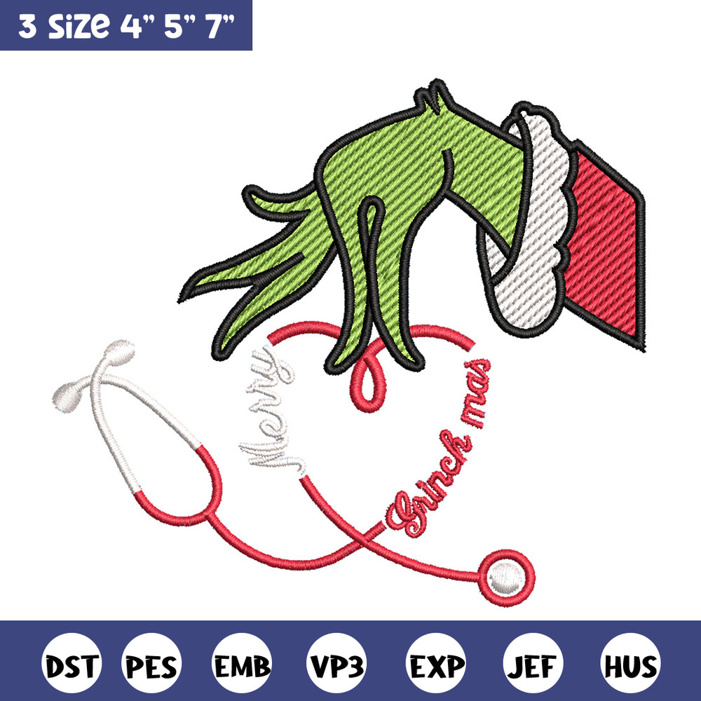 Grinchmas embroidery design, Chrismas design, Embroidery shirt, Embroidery file, Grinch embroidery, Digital download (2).jpg