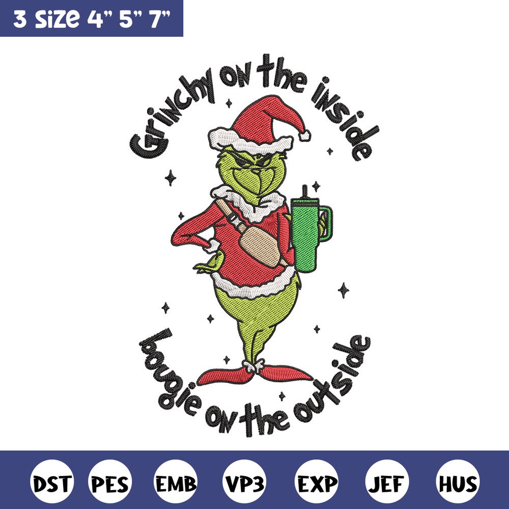 Grinchy Embroidery Design, Grinch Embroidery, Embroidery File, Chrismas Embroidery, Anime shirt, Digital download..jpg