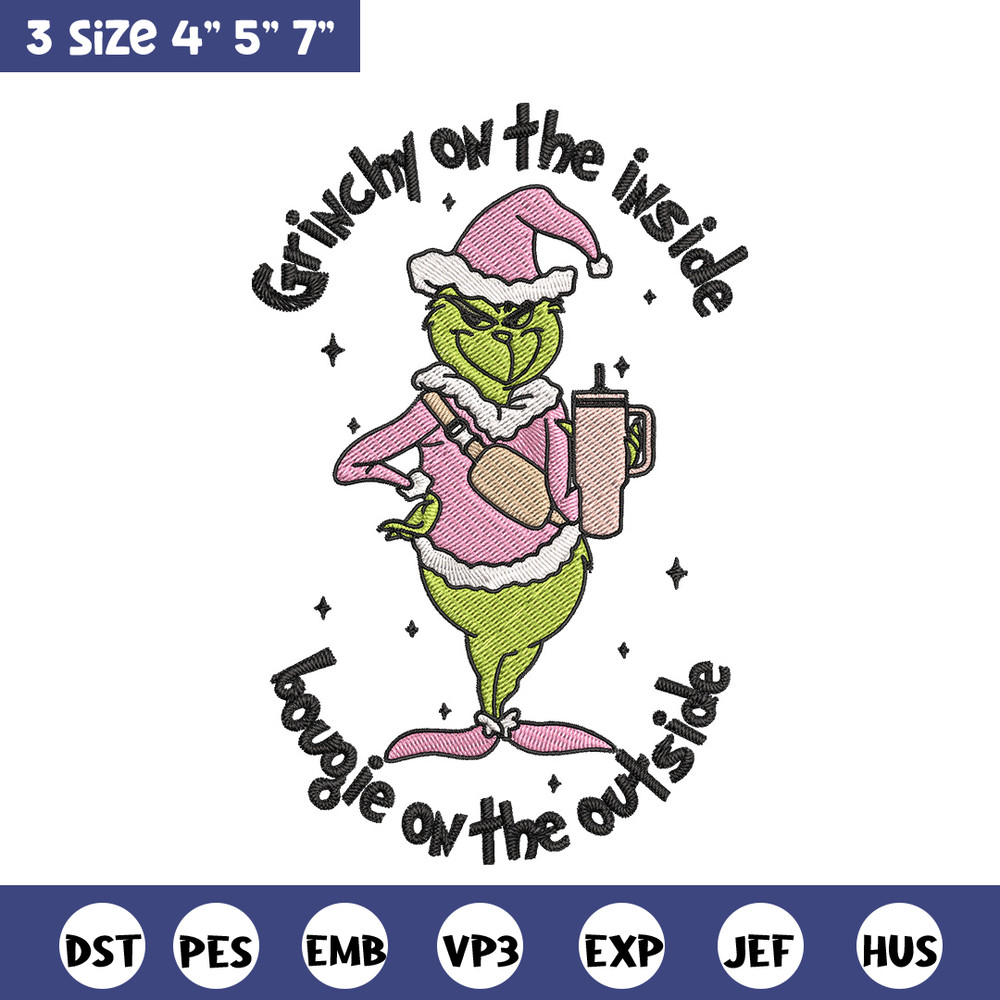 Grinchy Embroidery Design, Grinch Embroidery, Embroidery File, Chrismas Embroidery, Anime shirt,Digital download..jpg