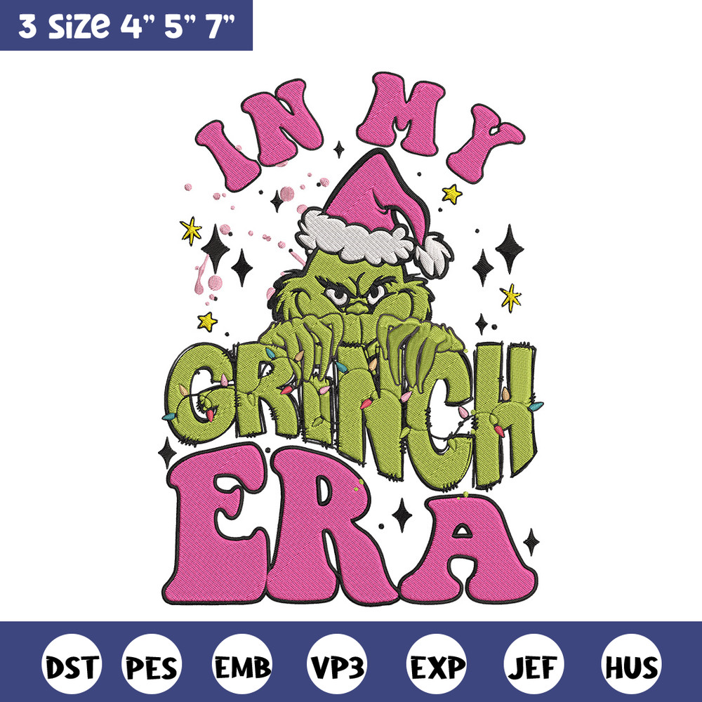 Grinchy era Embroidery Design, Grinch Embroidery, Embroidery File,Chrismas Embroidery, Anime shirt, Digital download.jpg