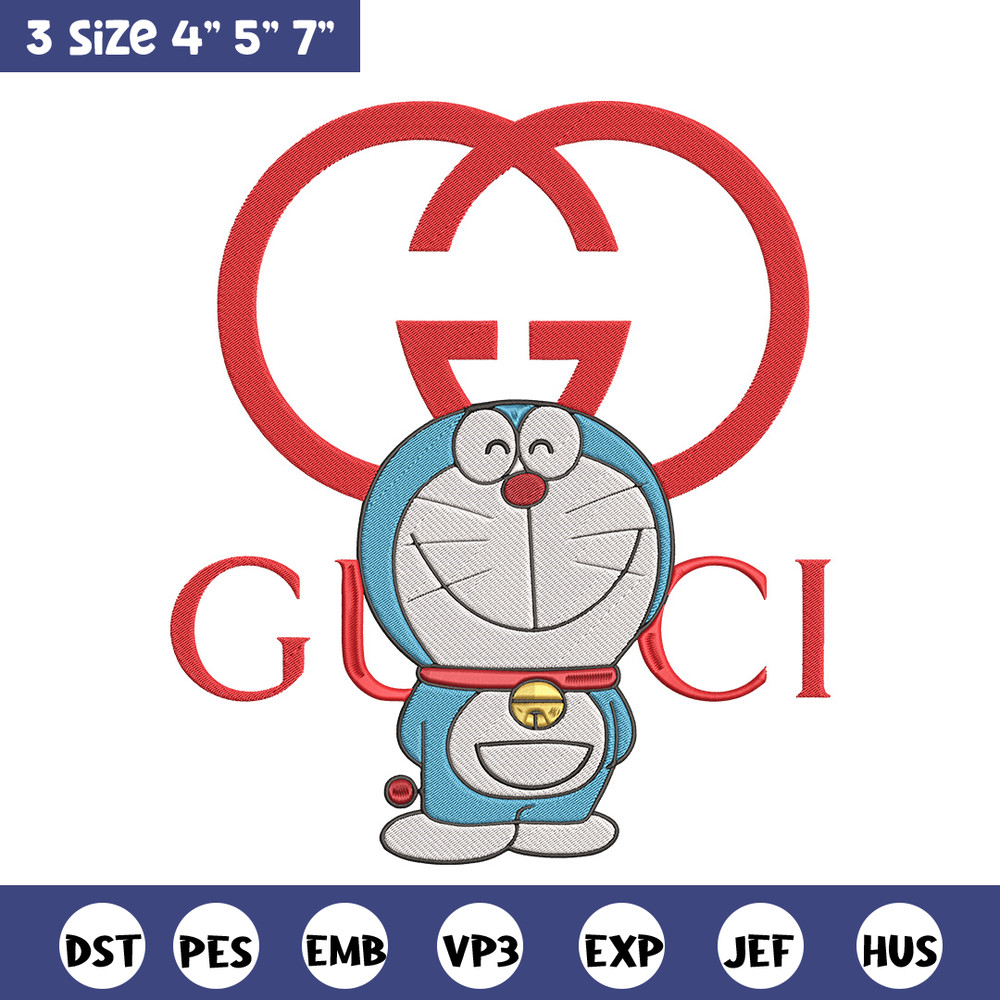 Gucci doraemon Embroidery Design, Doraemon Embroidery, Embroidery File, Gucci Embroidery, Anime shirt, Digital download.jpg