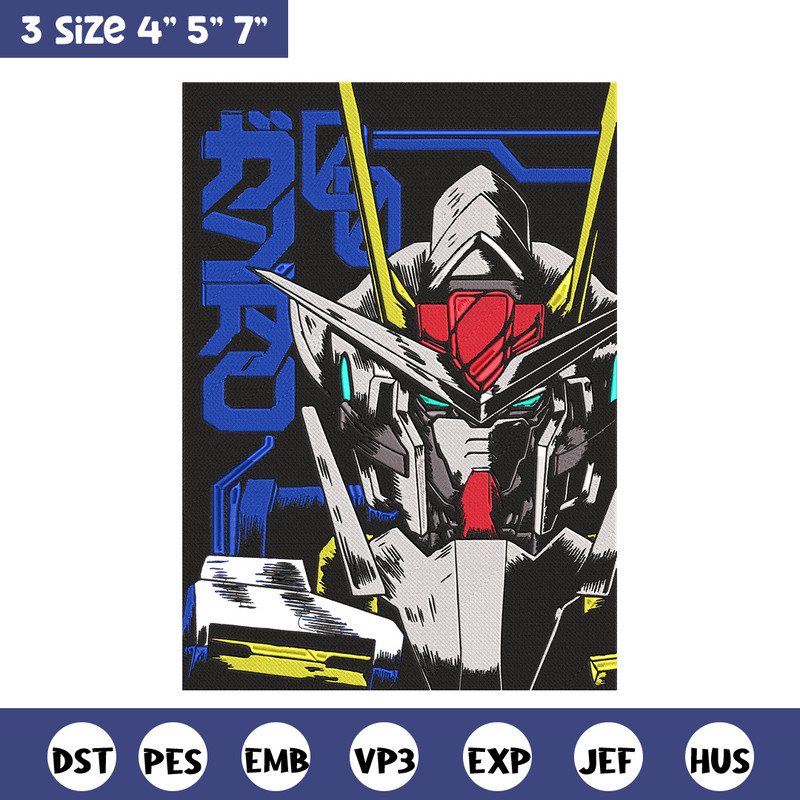 Gundam robot Embroidery Design, Gundam Embroidery, Embroidery File, Anime Embroidery,Anime shirt, Digital download.jpg