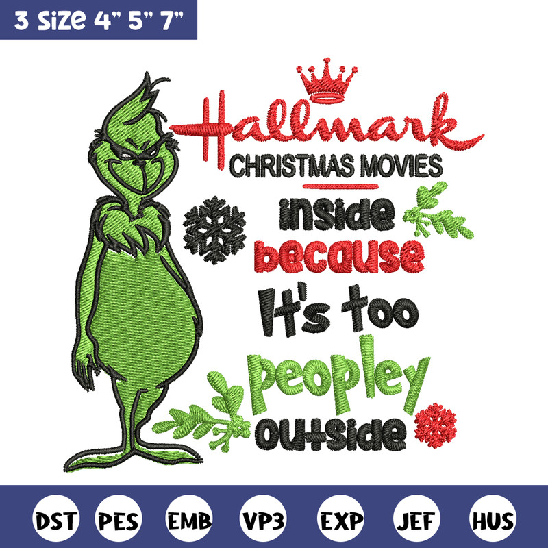 Hallmark Christmas Movies Inside Mr Grinch Embroidery design, Grinch Embroidery, Grinch design, Instant download..jpg