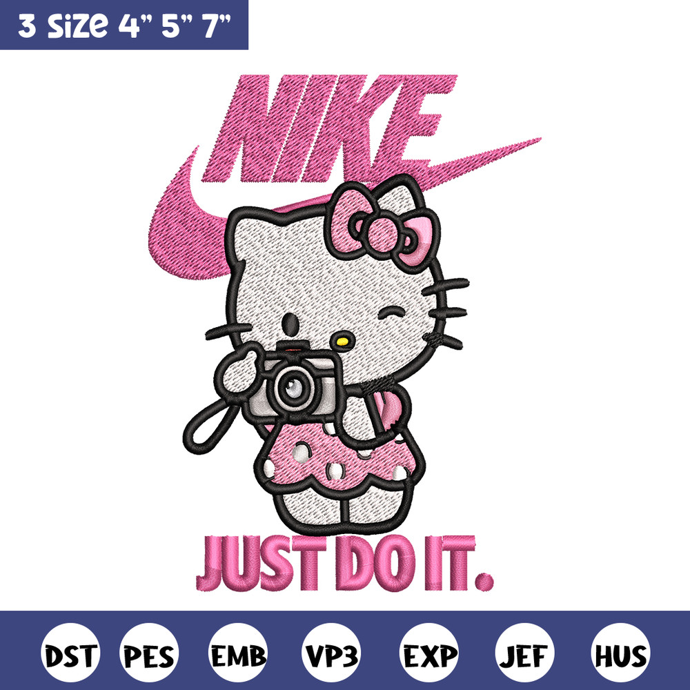 Hello kitty Nike Embroidery design, hello kitty cartoon, Embroidery, Nike design, Embroidery file, Instant download.jpg