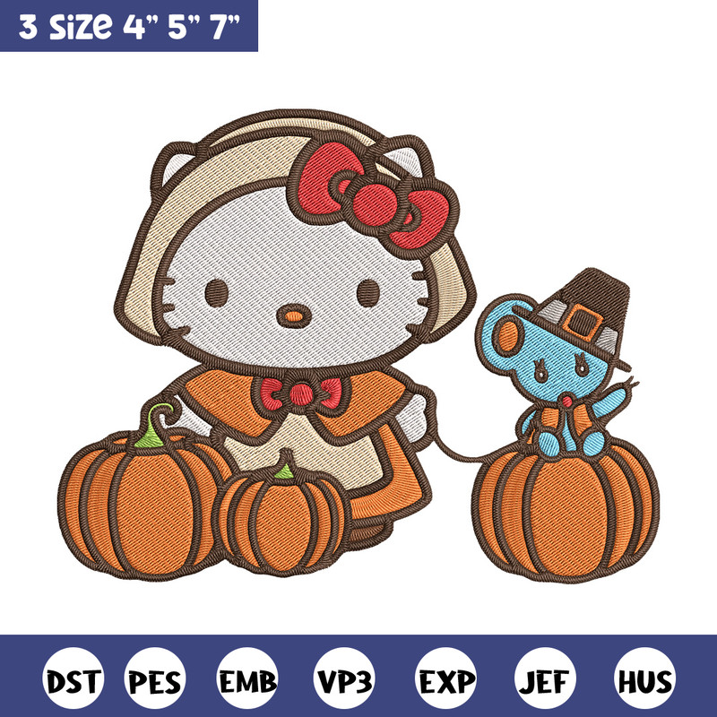 Hello kitty pumpkin Embroidery Design, Hello kitty Embroidery, Embroidery File, Anime Embroidery, Digital download.jpg