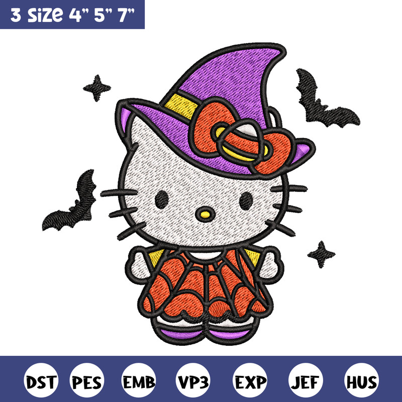 Hello kitty witch Embroidery design, Hello kitty Embroidery, cartoon design, Embroidery File, Digital download.jpg
