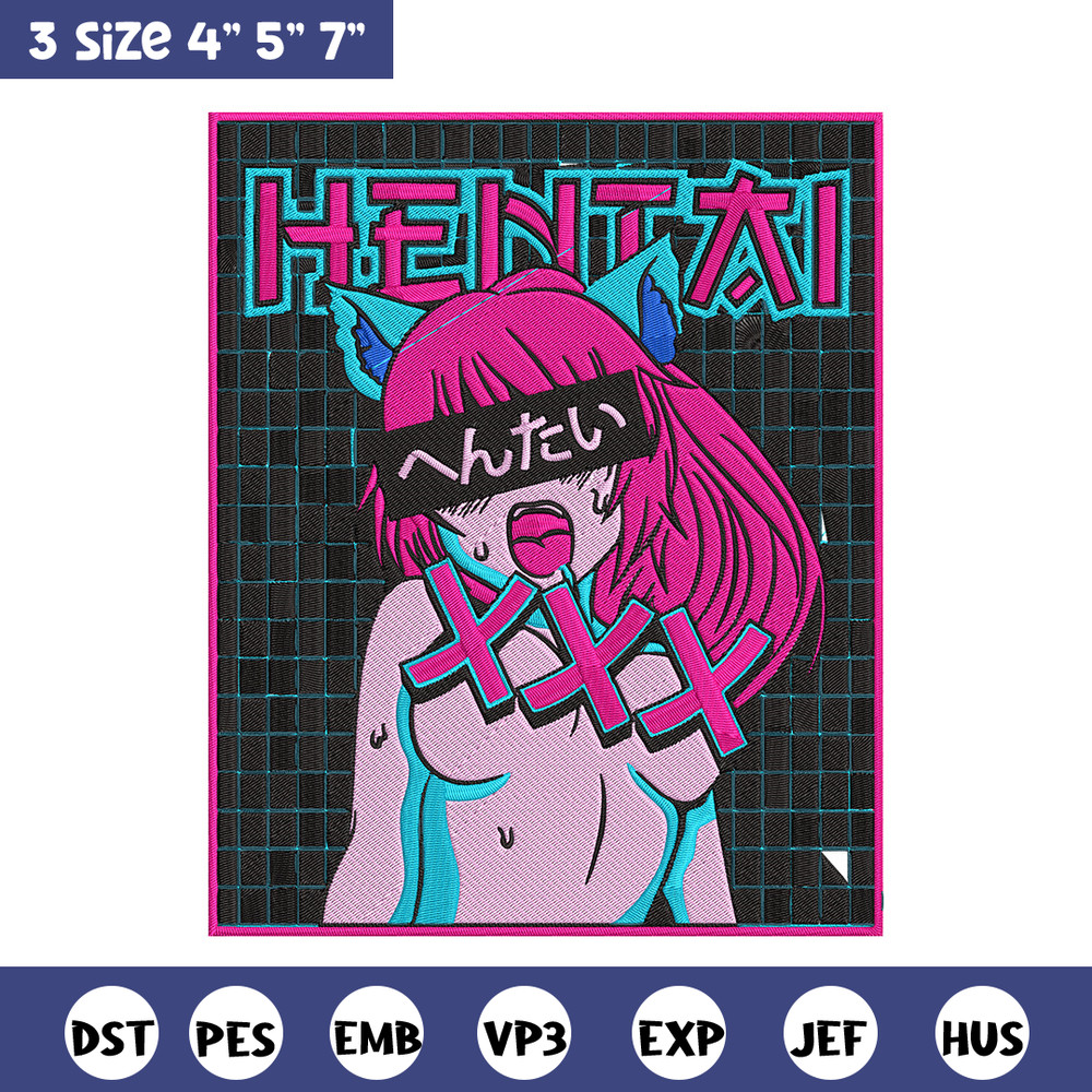 Hentai Poster Embroidery Design, Hentai Embroidery, Embroidery File, Anime Embroidery, Anime shirt, Digital download.jpg