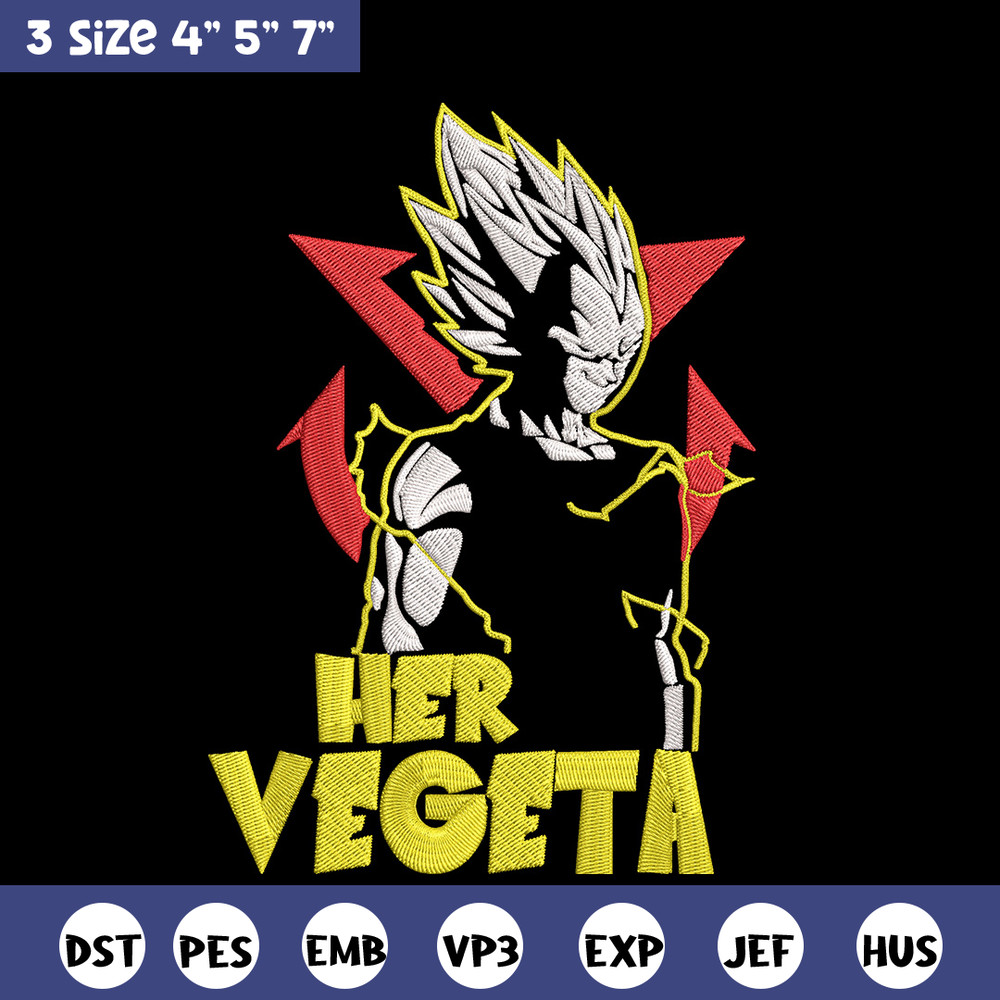 Her Vegeta Embroidery Design, Dragonball Embroidery, Embroidery File, Anime Embroidery, Anime shirt, Digital download..jpg
