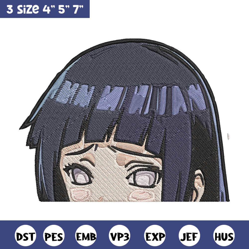 Hinata Peeker Embroidery Design, Naruto Embroidery, Embroidery File, Anime Embroidery, Anime shirt, Digital download.jpg