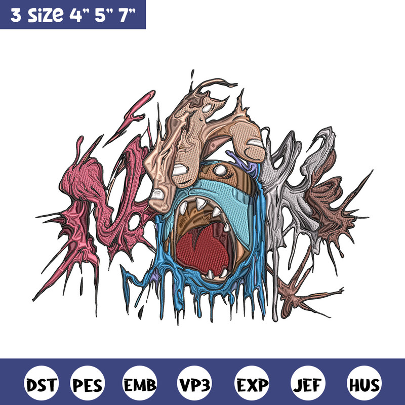 Horror logo Embroidery Design, Horror Embroidery, Embroidery File, Anime Embroidery, Anime shirt, Digital download.jpg