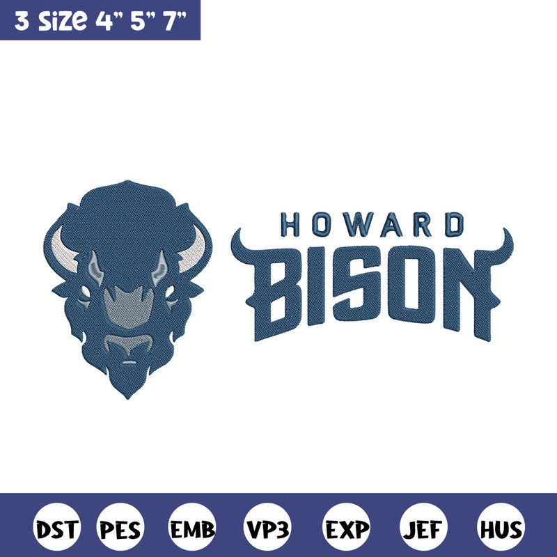 Howard University logo embroidery design, NCAA embroidery, Sport embroidery,Logo sport embroidery,Embroidery design.jpg