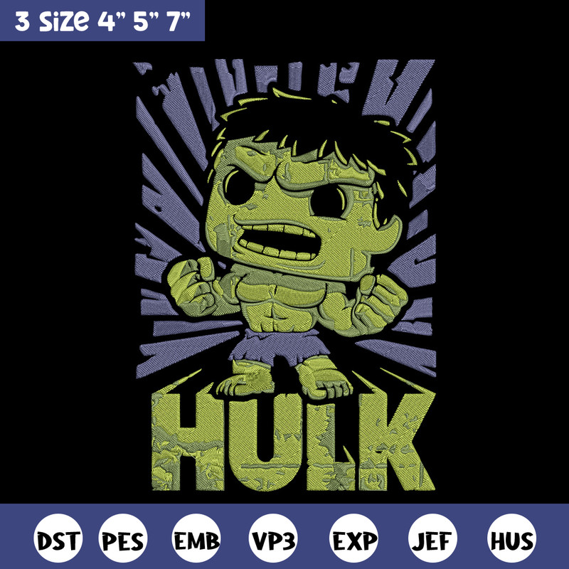 Hulk chibi Embroidery Design, Marvel Embroidery, Embroidery File, Anime Embroidery, Anime shirt, Digital download.jpg