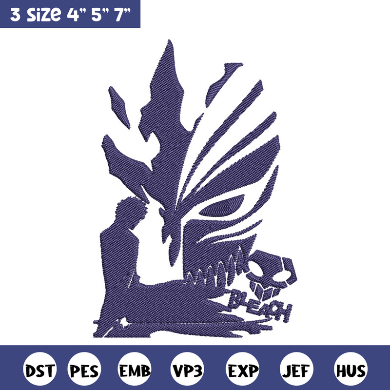 Ichigo mask Embroidery Design, Bleach Embroidery, Embroidery File, Anime Embroidery,Anime shirt, Digital download.jpg