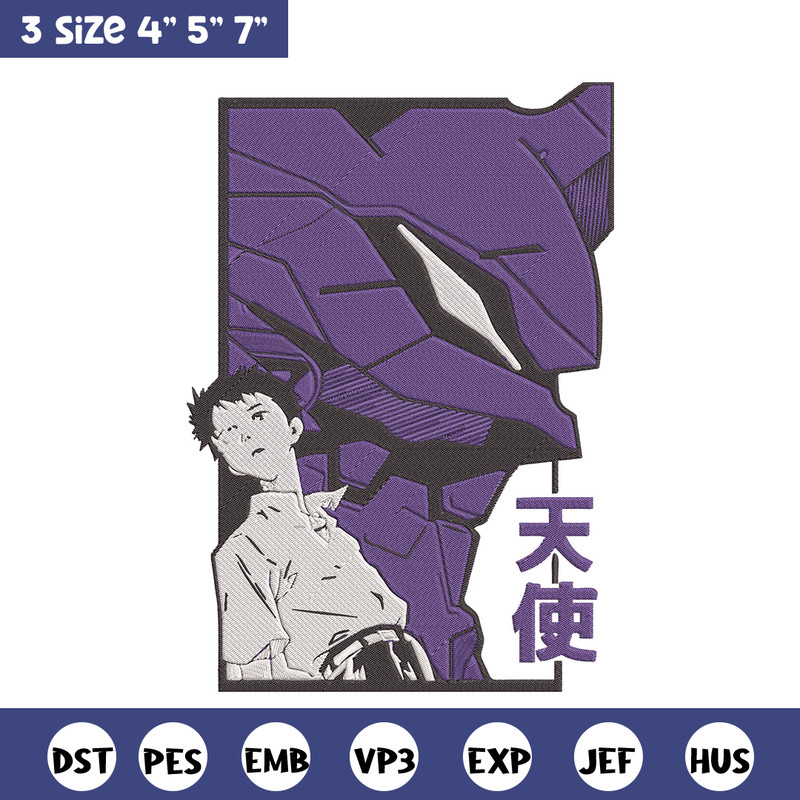 Ikari Shinji Embroidery Design, Evangelion Embroidery, Embroidery File, Anime Embroidery, Anime shirt, Digital download..jpg