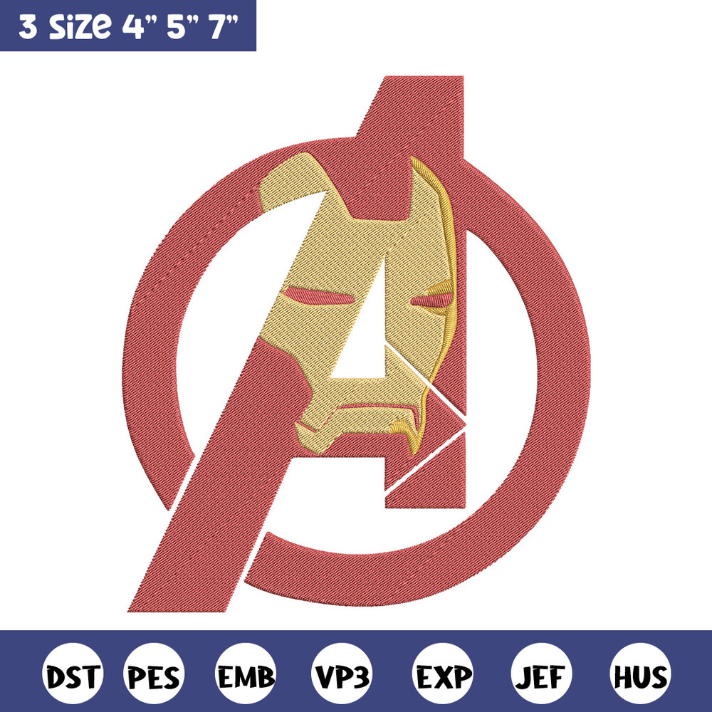 Iron man logo Embroidery Design, Marvel Embroidery, Embroidery File, Anime Embroidery, Anime shirt, Digital download.jpg