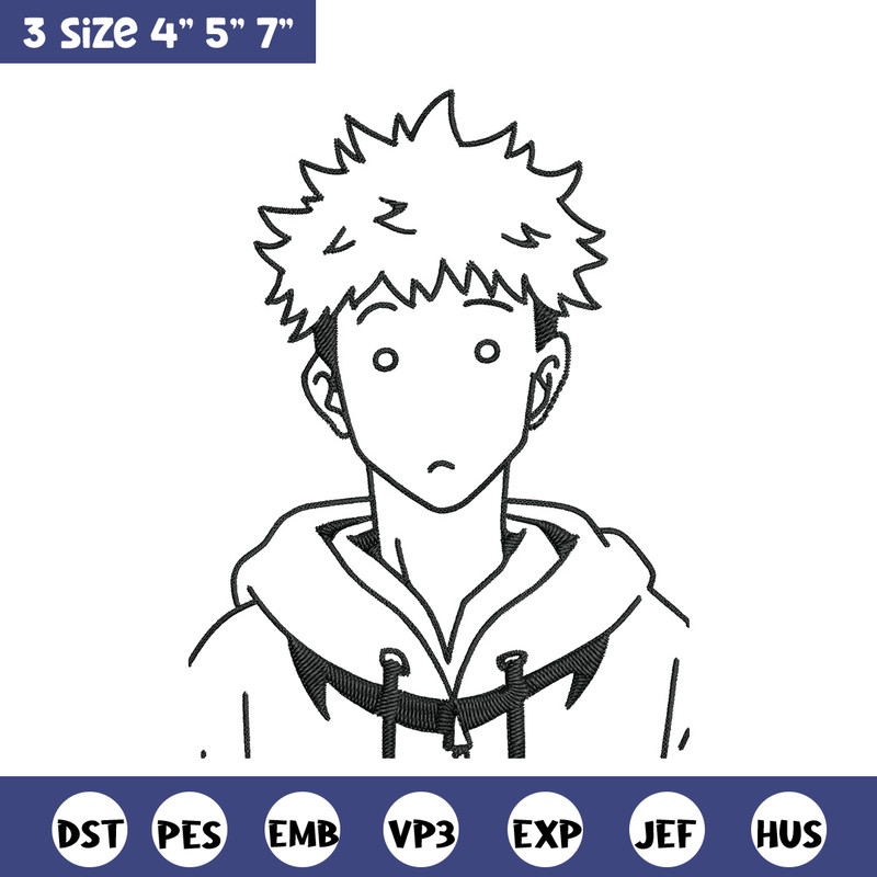 Itadori Yuji Embroidery Design,Jujutsu Embroidery, Embroidery File, Anime Embroidery, Anime shirt, Digital download.jpg