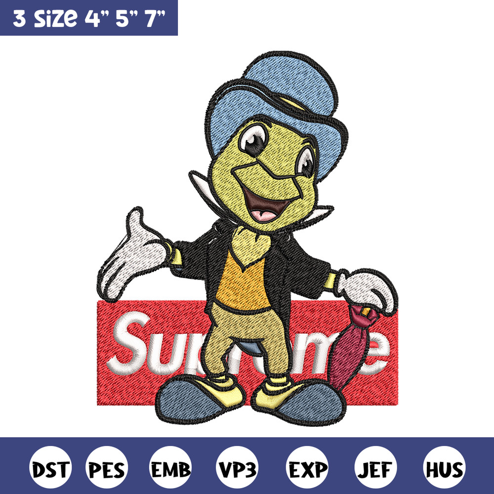 Jimimy cricket supreme Embroidery design, Jimimy cricket Embroidery, cartoon design, Embroidery File, Instant download..jpg