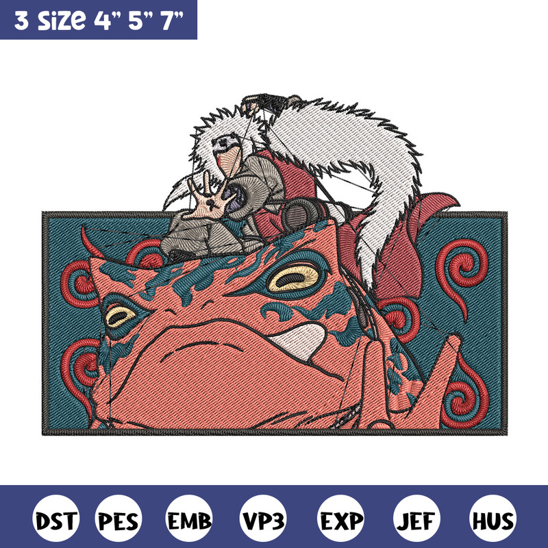 Jiraiya rectangle Embroidery Design, Naruto Embroidery, Embroidery File, Anime Embroidery, Anime shirt, Digital download.jpg