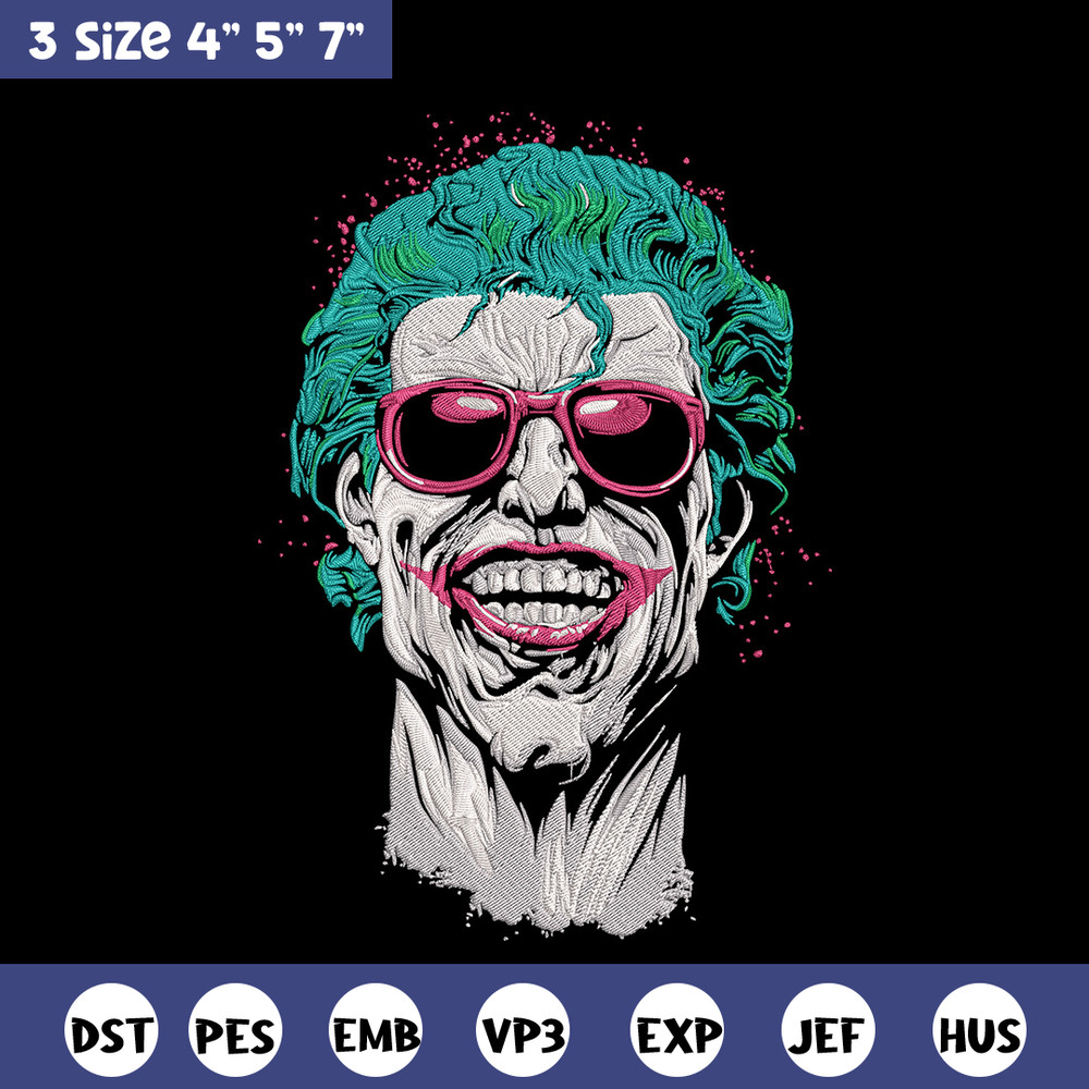 Jocker poster Embroidery Design, DC comics Embroidery, Embroidery File, Anime Embroidery, Anime shirt, Digital download.jpg