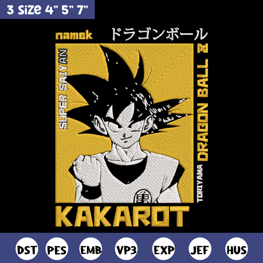 Kakarot Embroidery Design, Dragonball Embroidery, Embroidery File, Anime Embroidery, Anime shirt, Digital download..jpg
