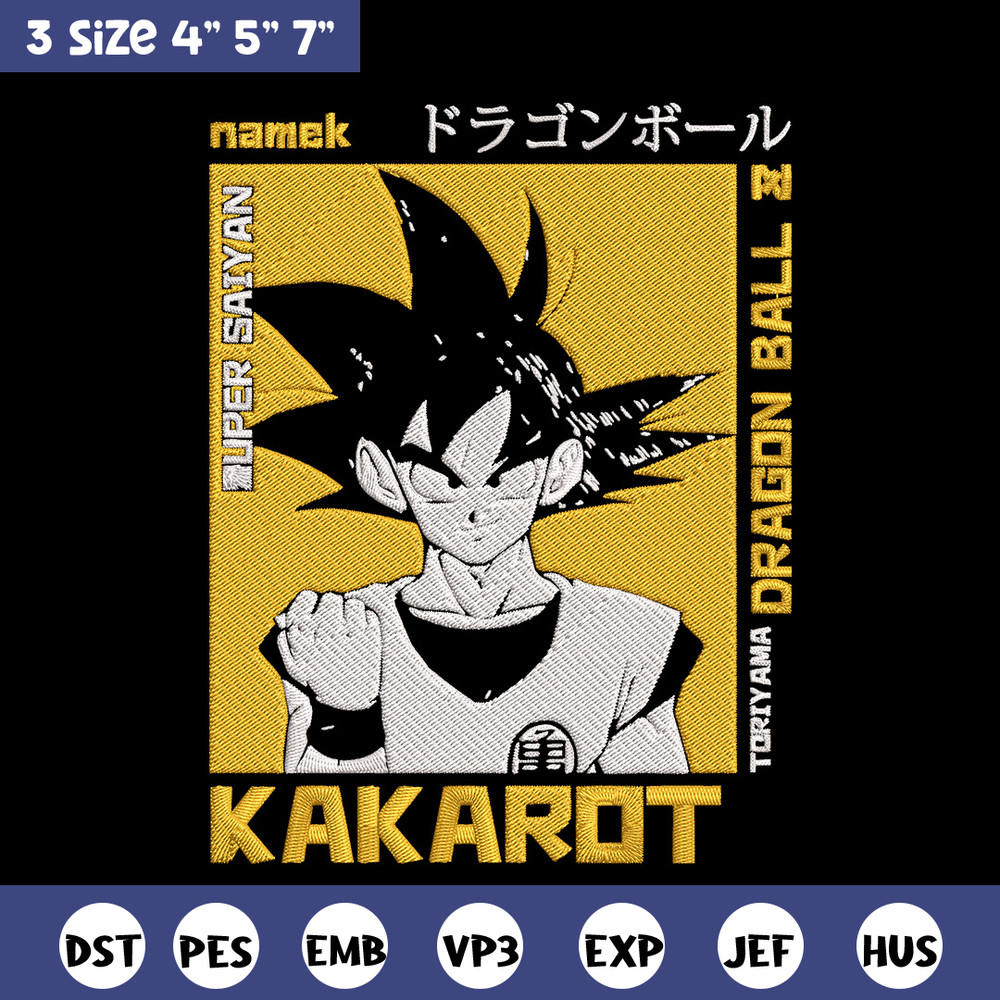 Kakarot Embroidery Design, Dragonball Embroidery, Embroidery File, Anime Embroidery, Anime shirt, Digital download.jpg