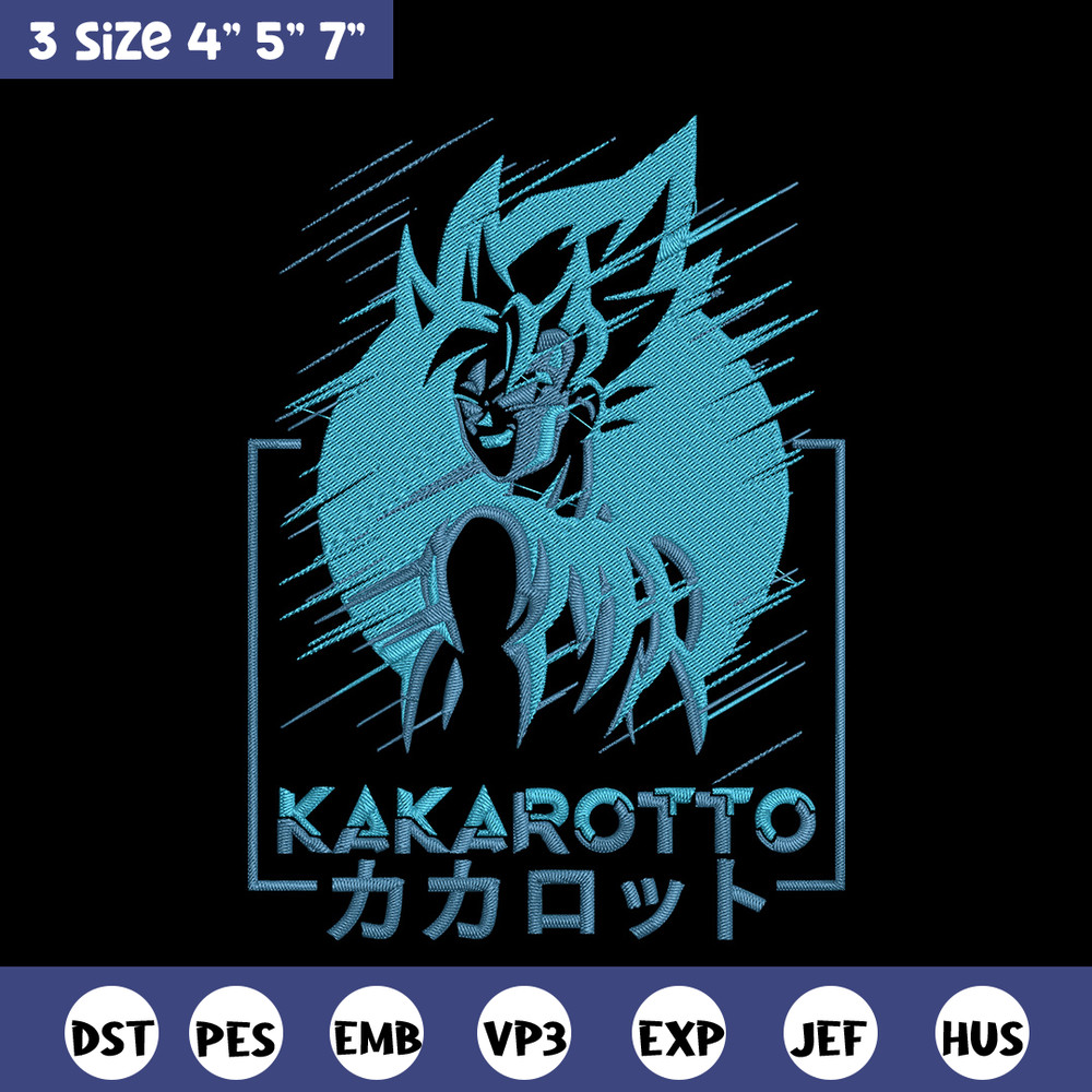 Kakarotto Embroidery Design, Dragonball Embroidery, Embroidery File, Anime Embroidery, Anime shirt,Digital download..jpg