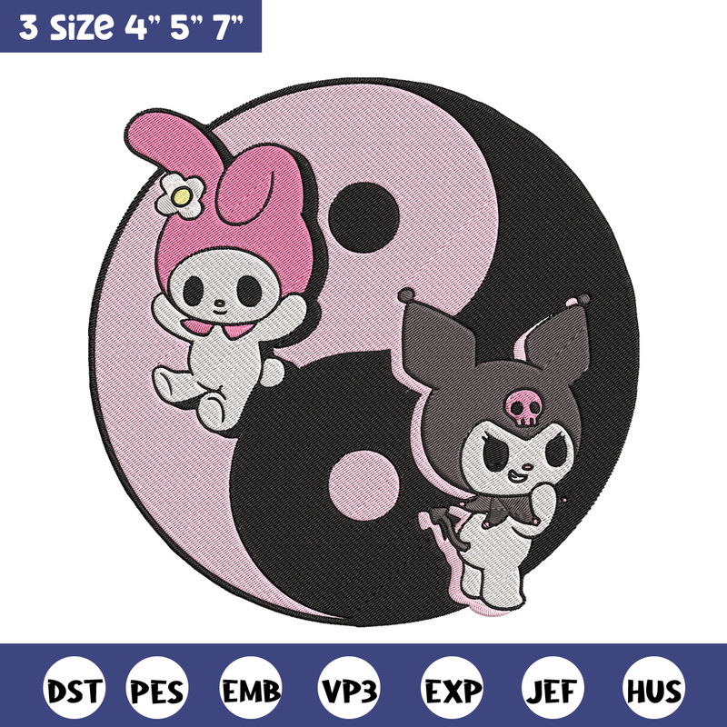 Kawaii Kuromi Embroidery Design, Hello kitty Embroidery, Embroidery File,Anime Embroidery, Anime shirt, Digital download.jpg