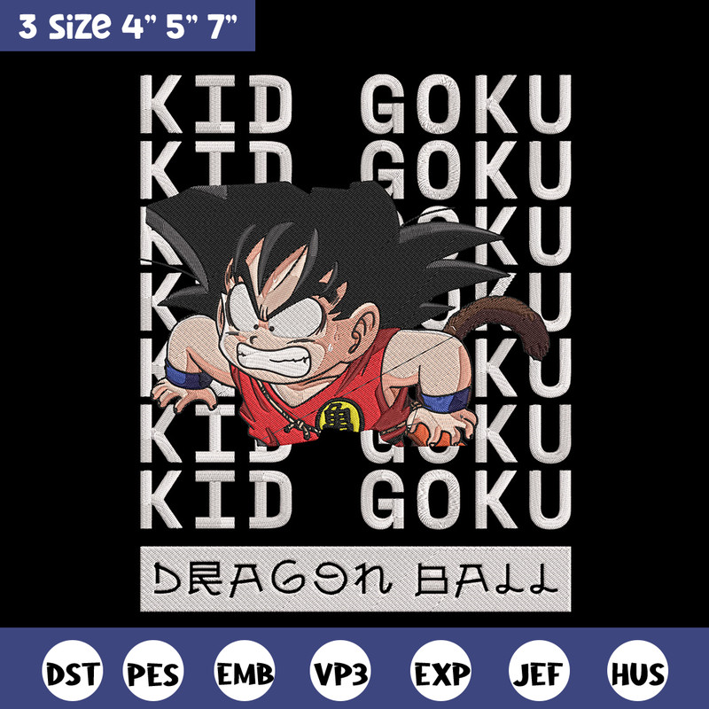 Kid goku Embroidery Design, Dragonball Embroidery, Embroidery File, Anime Embroidery, Anime shirt, Digital download.jpg