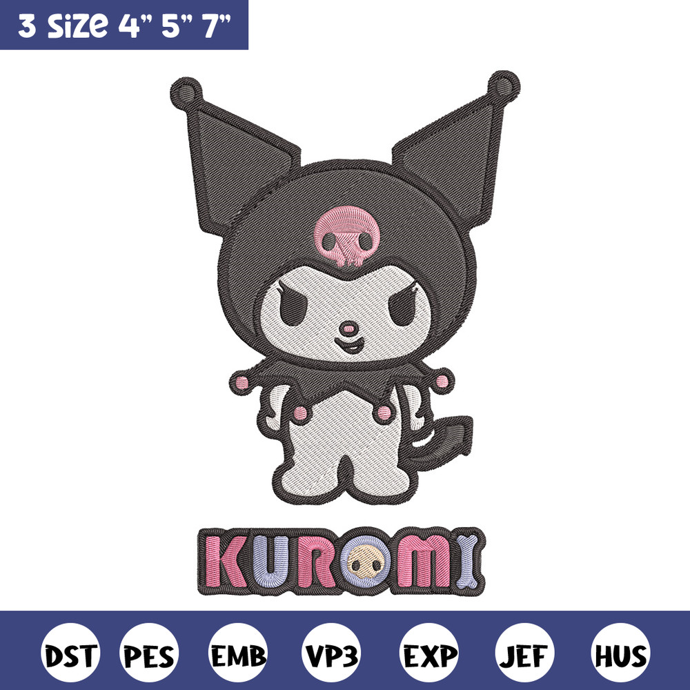Kuromi logo Embroidery Design, Hello kitty Embroidery, Embroidery File,Anime Embroidery, Anime shirt, Digital download.jpg