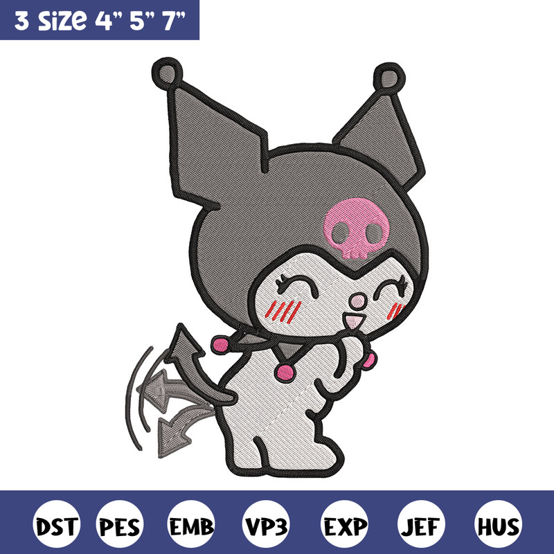Kuromi sticker Embroidery Design, Hello kitty Embroidery, Embroidery File, Anime Embroidery,Anime shirt,Digital download.jpg