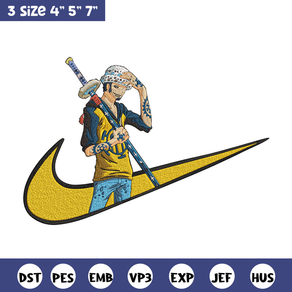 Law nike Embroidery Design, One piece Embroidery, Embroidery File, Nike Embroidery, Anime shirt, Digital download.jpg