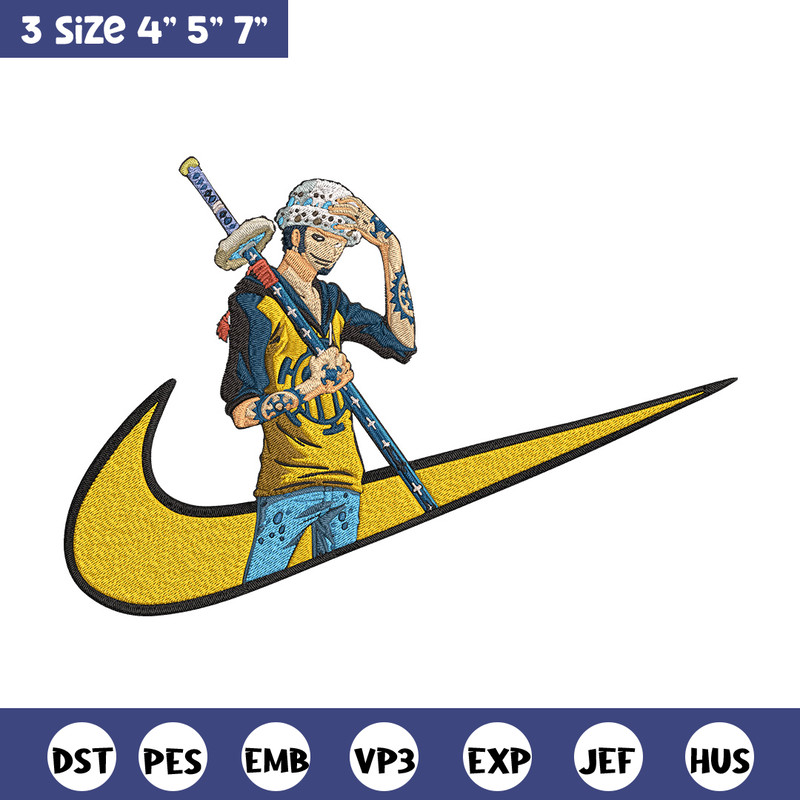 Law nike Embroidery Design, One piece Embroidery, Embroidery File, Nike Embroidery, Anime shirt, Digital download.jpg