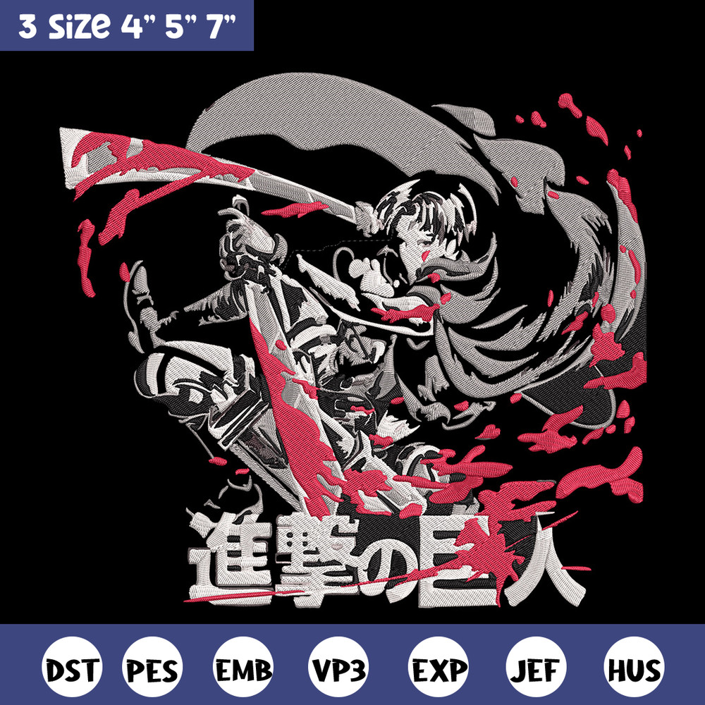 Levi poster Embroidery Design,Aot Embroidery, Embroidery File, Anime Embroidery, Anime shirt, Digital download..jpg