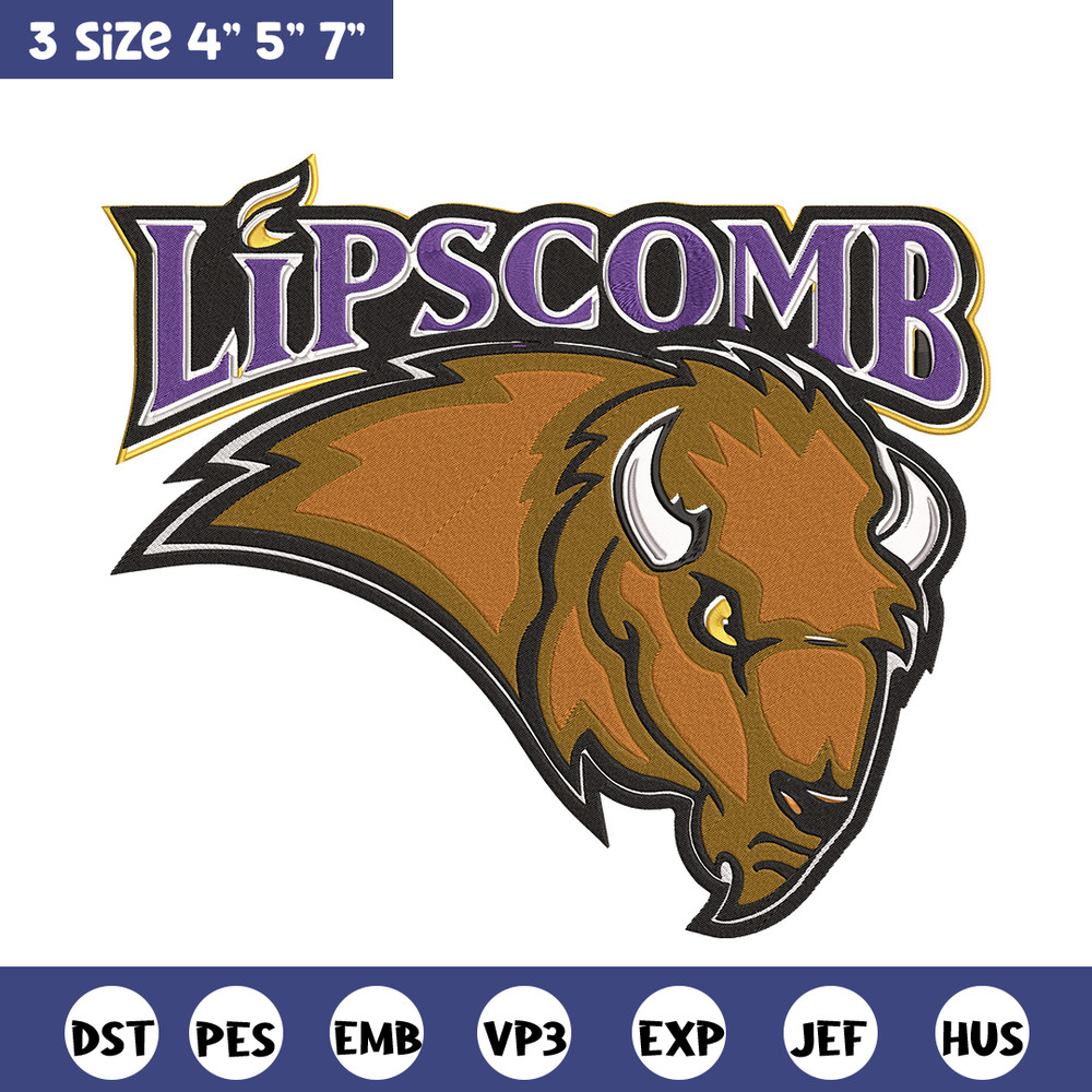 Lipscomb Bisons logo embroidery design,NCAA embroidery, Embroidery design, Logo sport embroidery, Sport embroidery..jpg