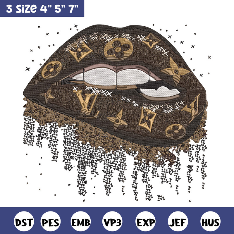 LV lips Embroidery Design, Logo Embroidery, Embroidery File, LV Embroidery, Anime shirt, Digital download.jpg