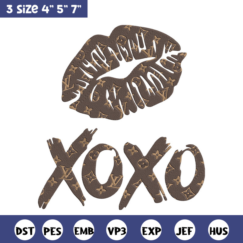 Lv lips xoxo Embroidery Design, Lv Embroidery, Embroidery File, Anime Embroidery, Anime shirt, Digital download..jpg