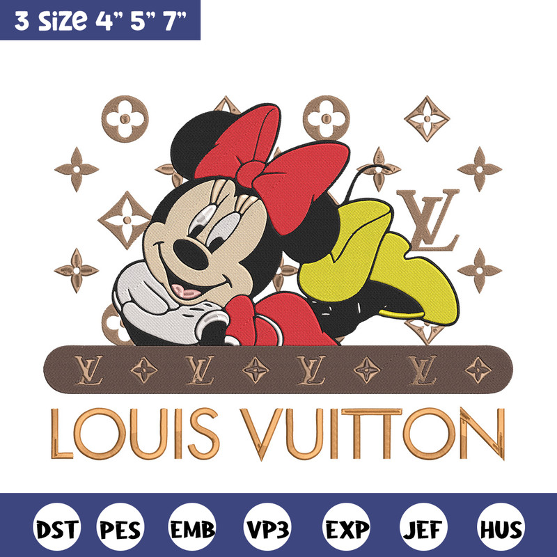LV x minnie Embroidery Design, Mickey Embroidery, Embroidery File, LV Embroidery, Anime shirt, Digital download.jpg