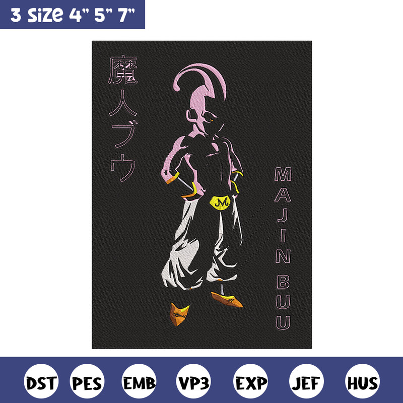 Majin Buu Embroidery Design, Dragonball Embroidery, Embroidery File, Anime Embroidery, Anime shirt, Digital download.jpg
