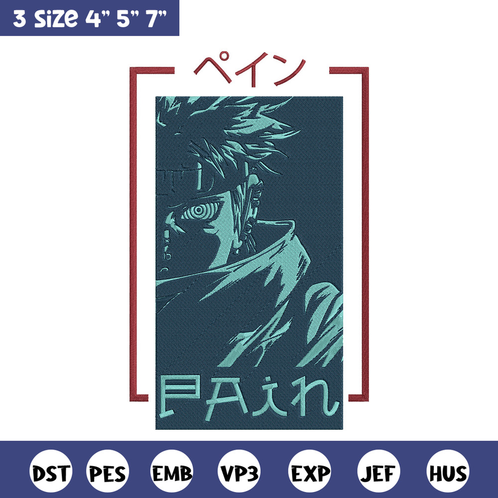 Pain poster Embroidery Design, Naruto Embroidery, Embroidery File, Anime Embroidery, Anime shirt, Digital download..jpg
