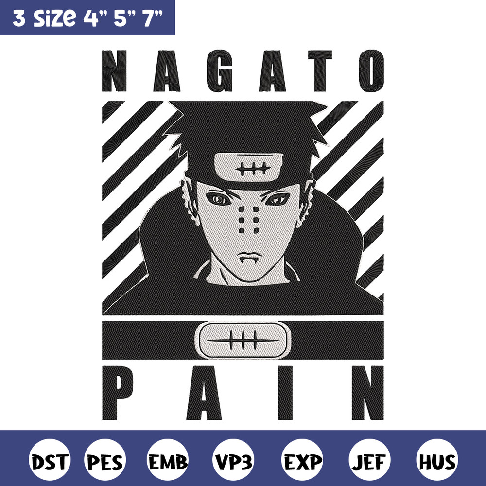 Pain poster Embroidery Design, Naruto Embroidery, Embroidery File, Anime Embroidery, Anime shirt, Digital download.jpg