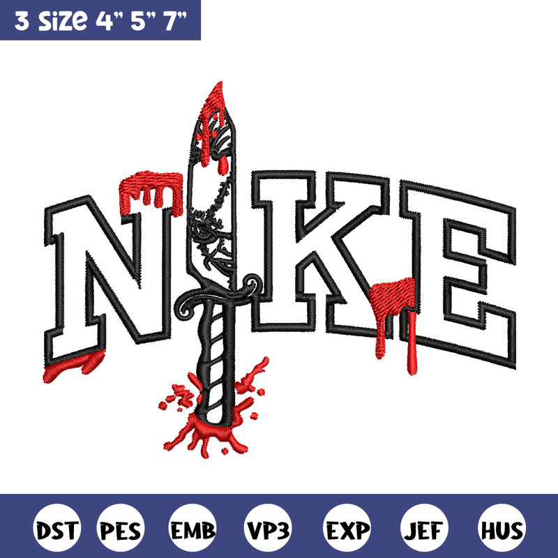 Penniwise Knife Nike Embroidery design, logo Embroidery, Nike design, Embroidery File, logo shirt, Digital download..jpg