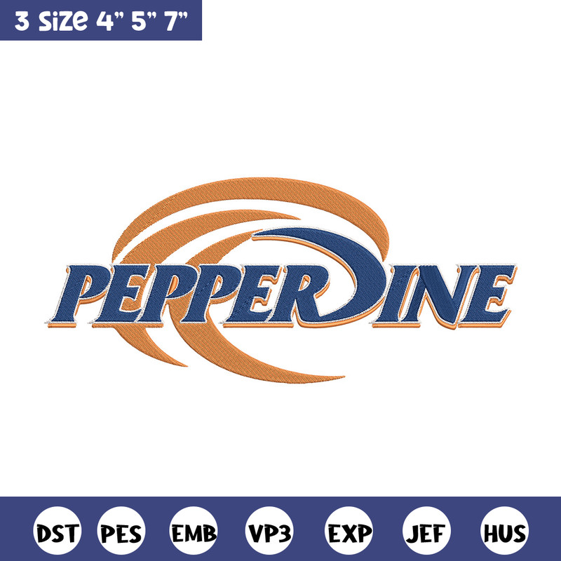 Pepperdine University logo embroidery design, NCAA embroidery, Sport embroidery,Logo sport embroidery, Embroidery design.jpg