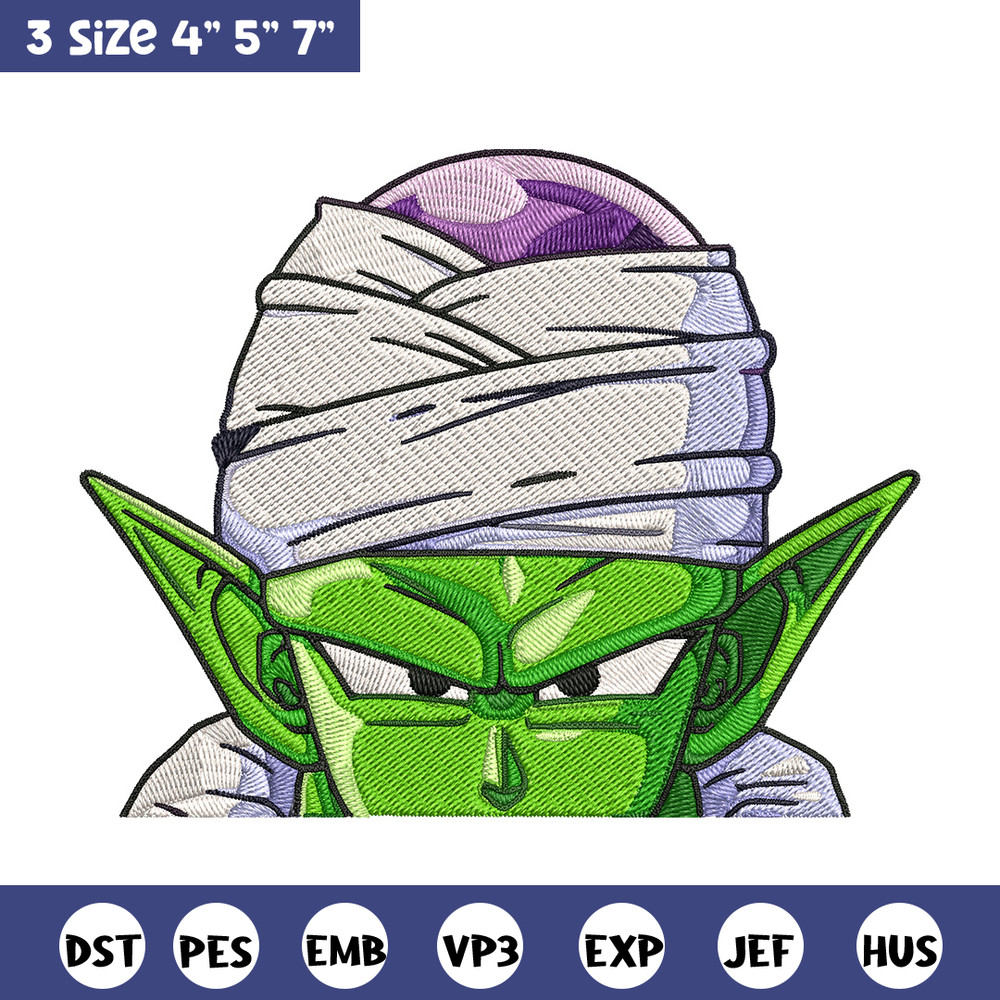 Piccolo Peeker Embroidery Design, Dragonball Embroidery, Embroidery File, Anime Embroidery, Anime shirt,Digital download.jpg