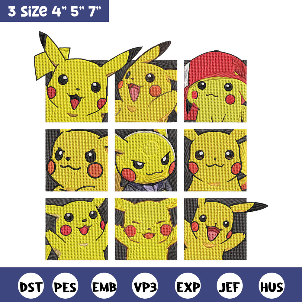 Pikachu mode Embroidery Design, Pokemon Embroidery, Embroidery File, Anime Embroidery, Anime shirt, Digital download..jpg