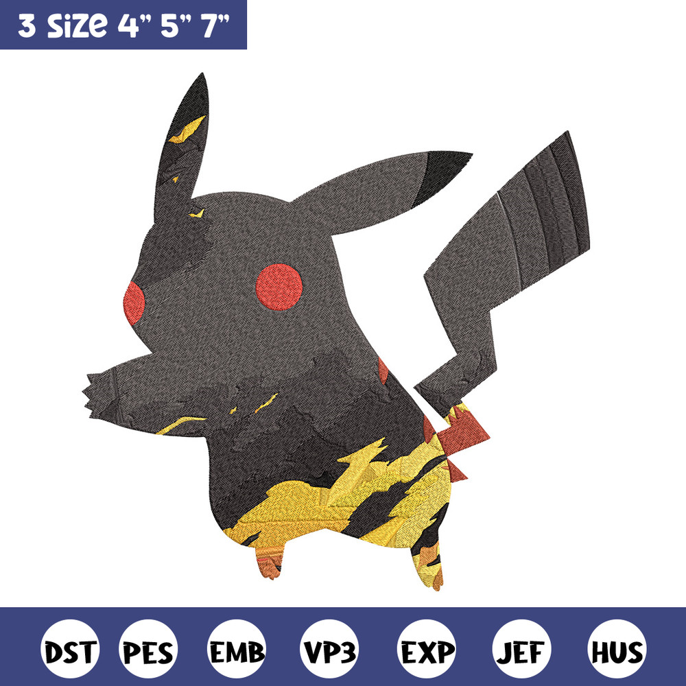 Pikachu poster Embroidery Design, Pokemon Embroidery, Embroidery File, Anime Embroidery, Anime shirt, Digital download..jpg