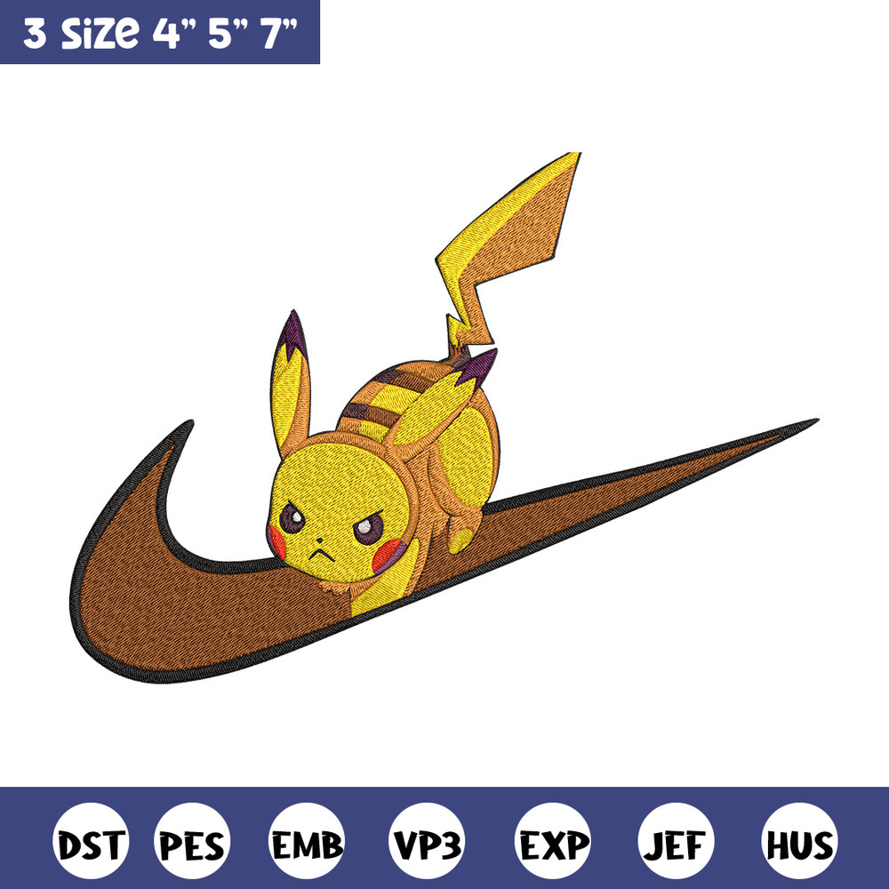 Pikachu x nike Embroidery Design, Pokemon Embroidery, Embroidery File, Nike Embroidery, Anime shirt, Digital download.jpg