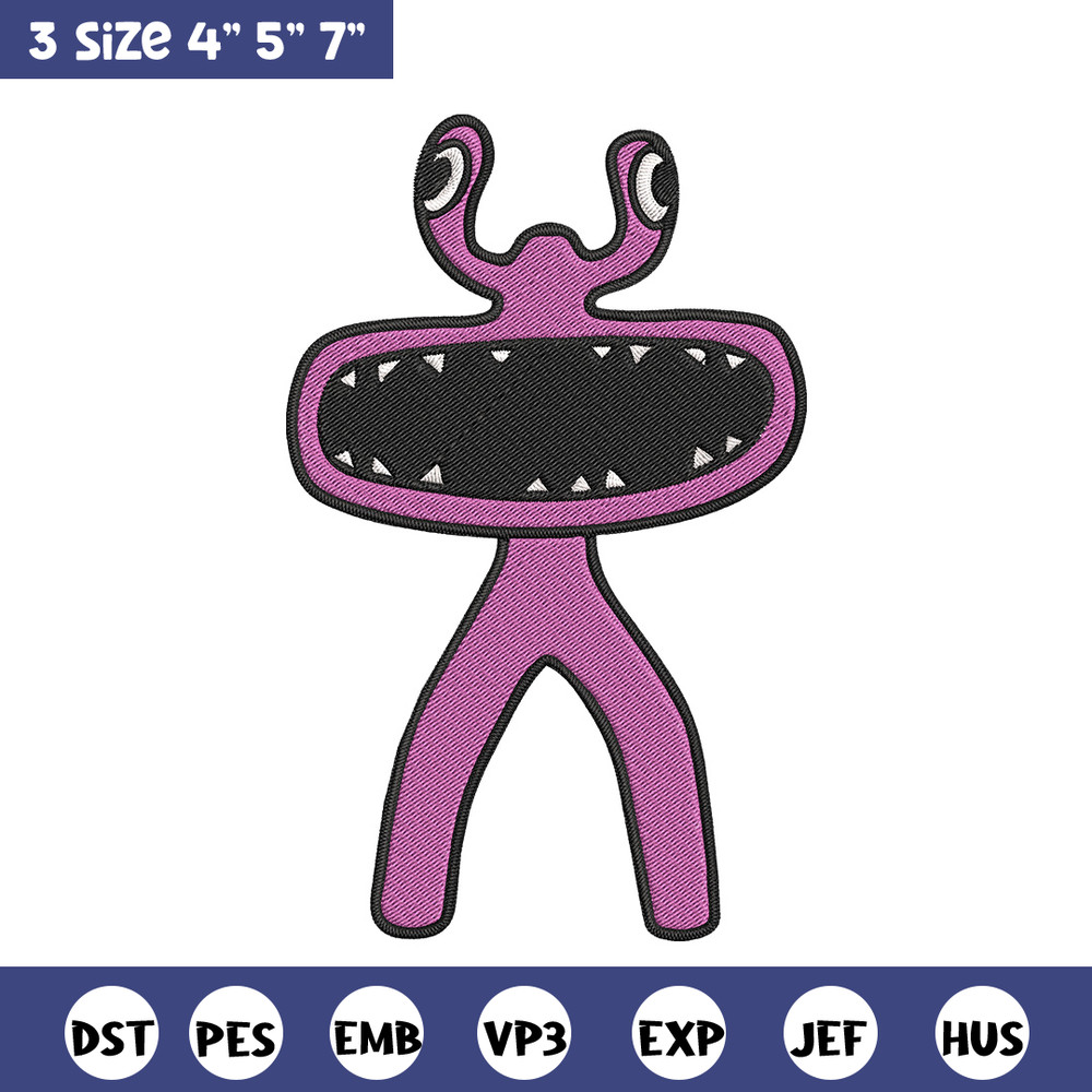 Pink Rainbow Embroidery Design, Rainbow Friends Embroidery, Embroidery File, Anime Embroidery, Digital download.jpg