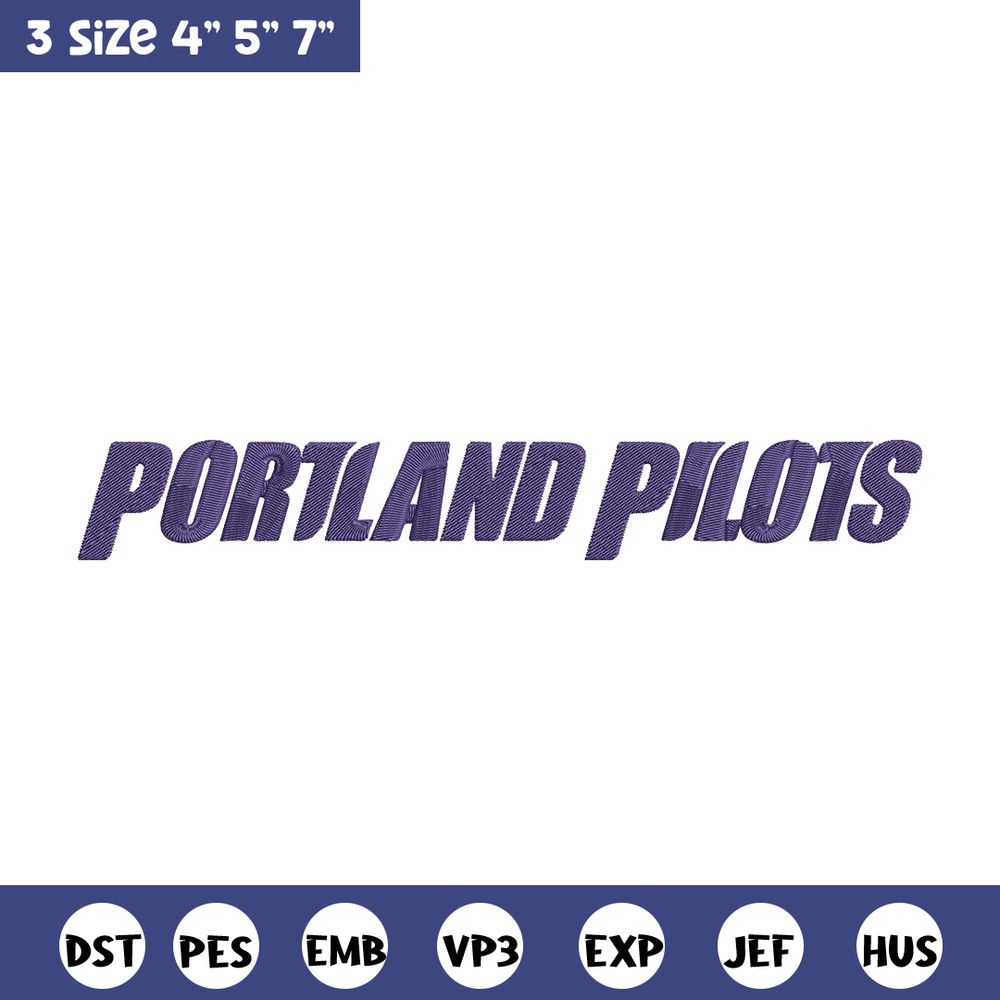 Portland Pilots logo embroidery design, NCAA embroidery, Sport embroidery, logo sport embroidery, Embroidery design..jpg