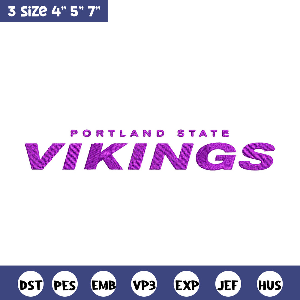 Portland State logo embroidery design, NCAA embroidery, Embroidery design, Logo sport embroidery, Sport embroidery.jpg
