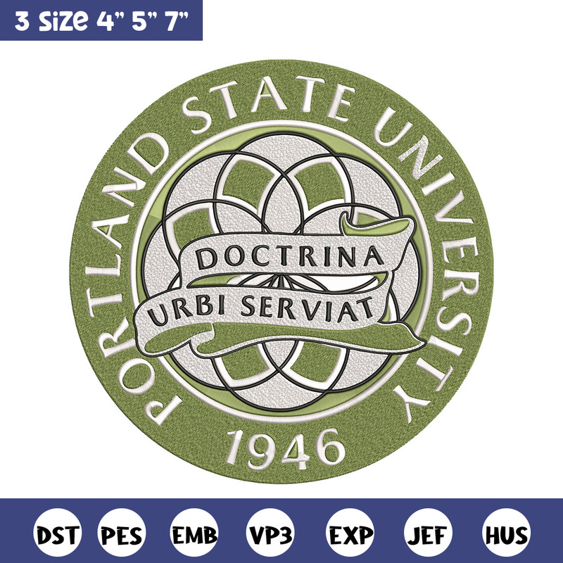 Portland State logo embroidery design, NCAA embroidery, Sport embroidery, logo sport embroidery,Embroidery design..jpg